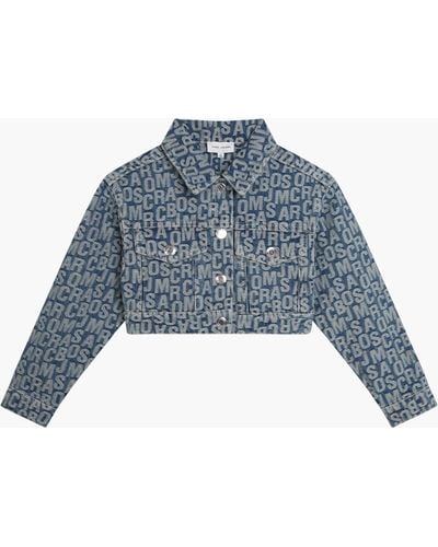 Marc Jacobs The Jumbled Monogram Denim Cropped Jacket - Blue