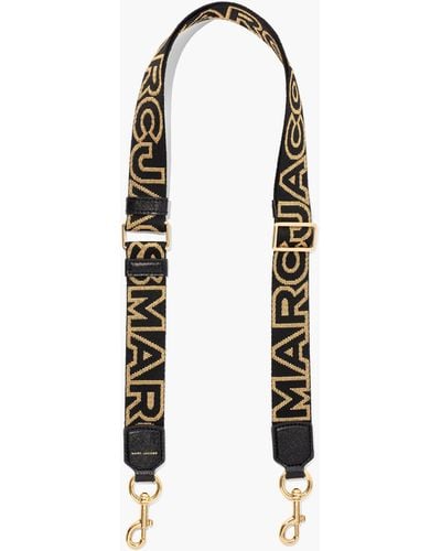 Marc Jacobs The Thin Outline Logo Webbing Strap - White