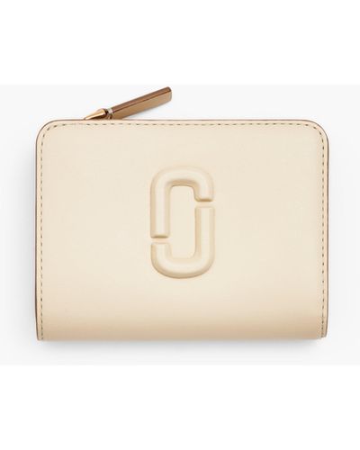 Marc Jacobs The Leather J Marc Mini Compact Wallet - Natural