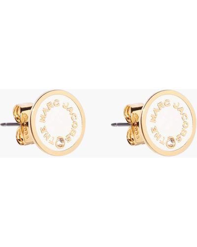 Marc Jacobs The Medallion Cream Earrings - Metallic