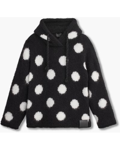 Marc Jacobs The Brushed Spots Knit Hoodie - Black