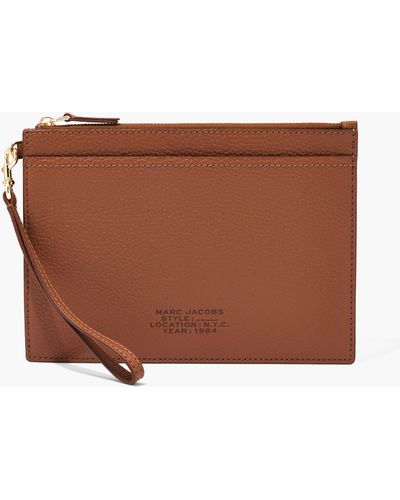Marc Jacobs The Leather Small Wristlet - Brown