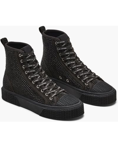 Marc Jacobs The Crystal Canvas High Top Sneaker - Black