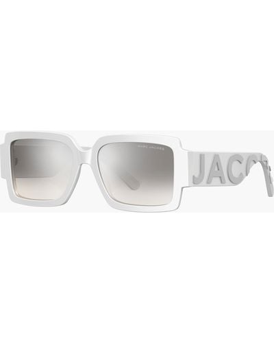 Marc Jacobs The Bold Logo Square Mirrored Sunglasses - White
