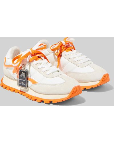 Marc Jacobs White And Orange The Jogger Sneakers