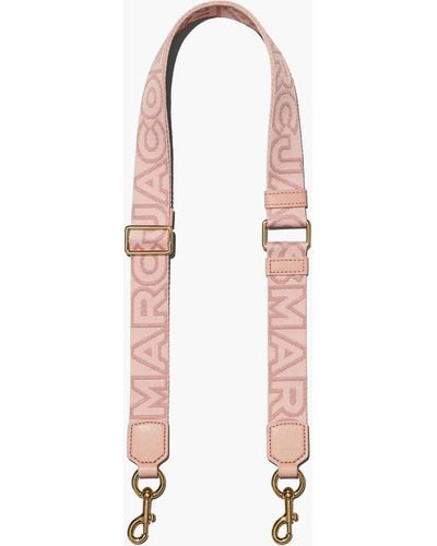 Marc Jacobs The Thin Outline Logo Webbing Strap - Pink