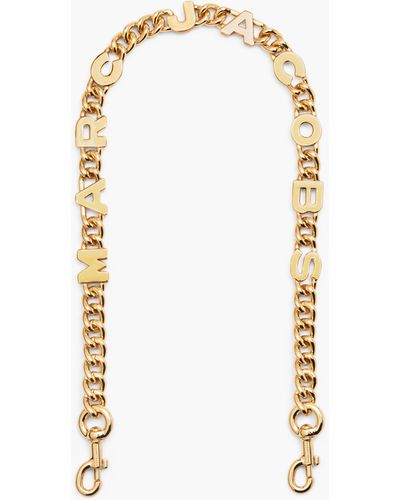 Marc Jacobs The Logo Chain Shoulder Strap Dress - Metallic