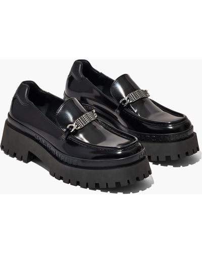 Marc Jacobs The Leather Barcode Monogram Loafer - Black