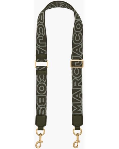 Marc Jacobs The Thin Outline Logo Webbing Strap - Black