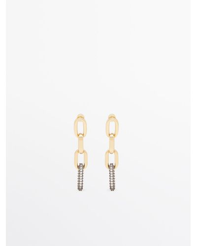 MASSIMO DUTTI Shiny Chain Link Earrings - Natural