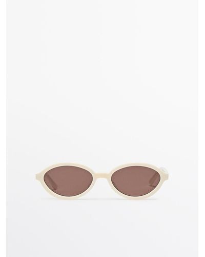 MASSIMO DUTTI Oval Sunglasses - White