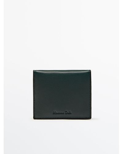 MASSIMO DUTTI Nappa Leather Wallet - Green