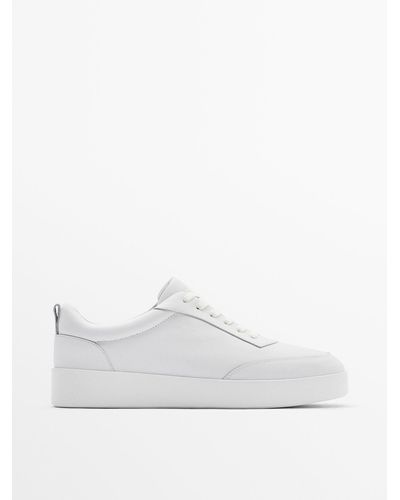 MASSIMO DUTTI Nappa Leather Sneakers - White