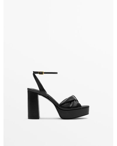 MASSIMO DUTTI High-heel Platform Sandals - Black