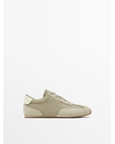 MASSIMO DUTTI Contrast Fabric Sneakers - White