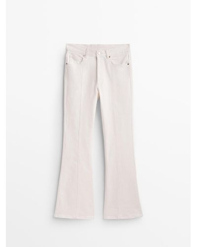 MASSIMO DUTTI High-waist Flared Jeans - White