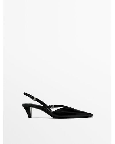 MASSIMO DUTTI Slingback Shoes With Instep Straps - White