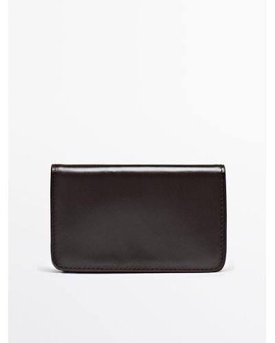MASSIMO DUTTI Nappa Leather Wallet - Black