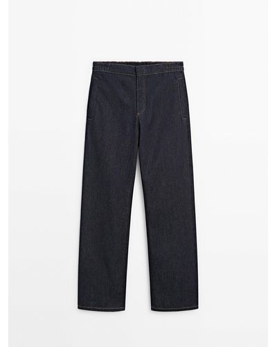 MASSIMO DUTTI Straight-Fit Jogger Jeans - Blue