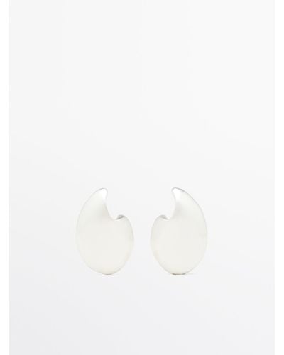 MASSIMO DUTTI Droplet Detail Earrings - White