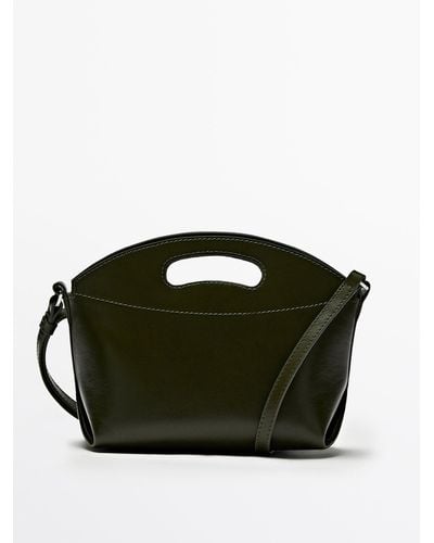 MASSIMO DUTTI Nappa Leather Mini Crossbody Bag - Black