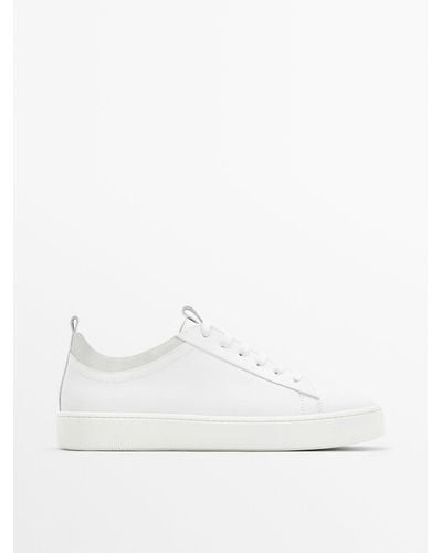 MASSIMO DUTTI Nappa Leather Sneakers - White