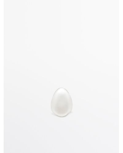 MASSIMO DUTTI Ring With Teardrop Detail - White