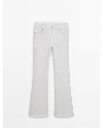 MASSIMO DUTTI High-Waist Skinny Flare Jeans - White