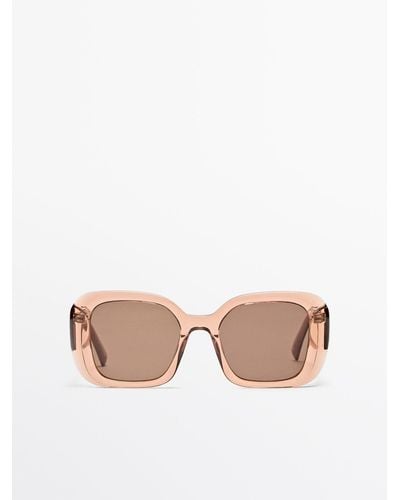 MASSIMO DUTTI Square Sunglasses - Pink