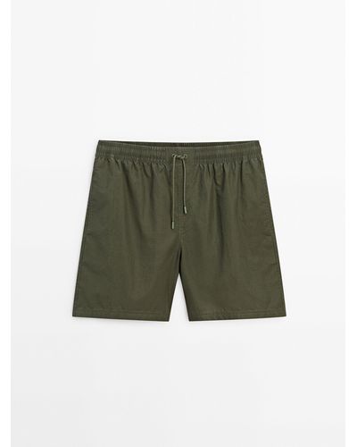 MASSIMO DUTTI Plain Pigment Swimsuit Trunks - Green