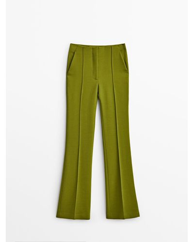 MASSIMO DUTTI Green Bell Bottom Pants - Limited Edition