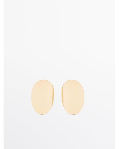 MASSIMO DUTTI Oval Earrings - White
