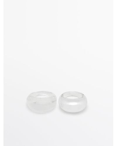 MASSIMO DUTTI Set Of Matching Rings - White