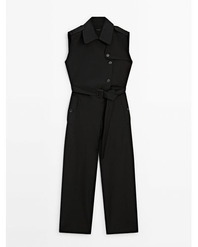 MASSIMO DUTTI Tailored-Fit Jumpsuit - Black