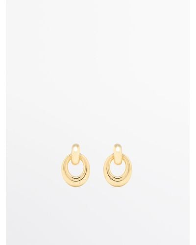 MASSIMO DUTTI Double Link Earrings - White