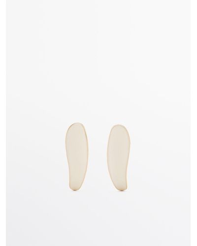 MASSIMO DUTTI Lacquered Dangle Earrings - White