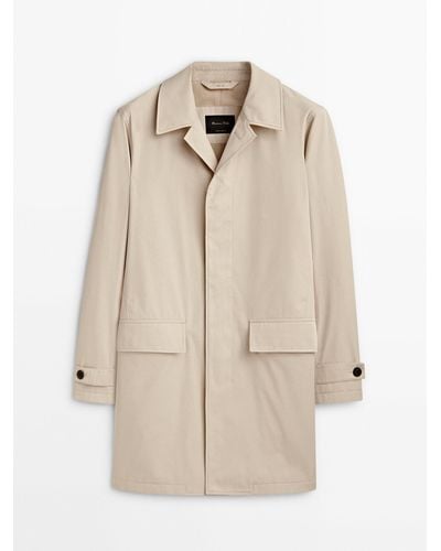 MASSIMO DUTTI Cotton Trench Jacket - Natural