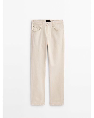 MASSIMO DUTTI Tapered-fit Jeans - Natural