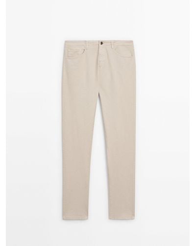 MASSIMO DUTTI Relaxed Fit Denim Pants - White