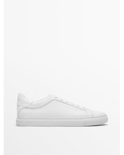 MASSIMO DUTTI Leather Sneakers - White
