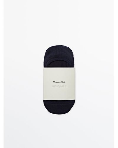 MASSIMO DUTTI Pack Of 3 Pairs Of No-Show Cotton Blend Socks - Black
