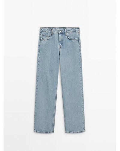 MASSIMO DUTTI Low-Rise Straight-Leg Regular Length Jeans - Blue