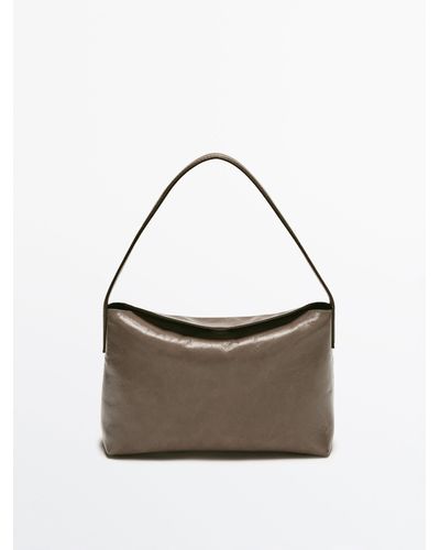 MASSIMO DUTTI New ‘90S Crackled Leather Shoulder Bag - Multicolor