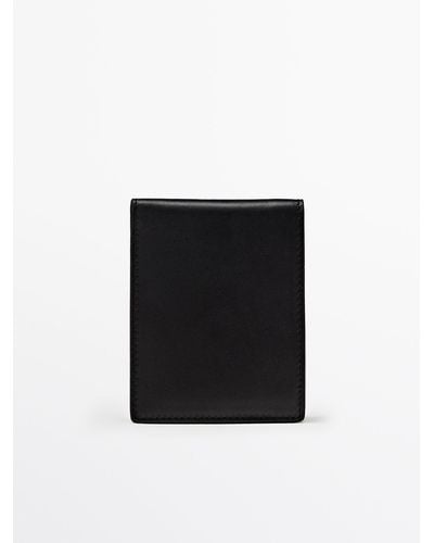 MASSIMO DUTTI Leather Wallet - Black