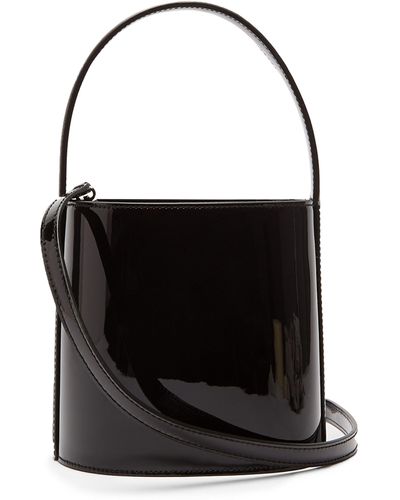 STAUD Bissett Patent Leather Bucket Bag - Black