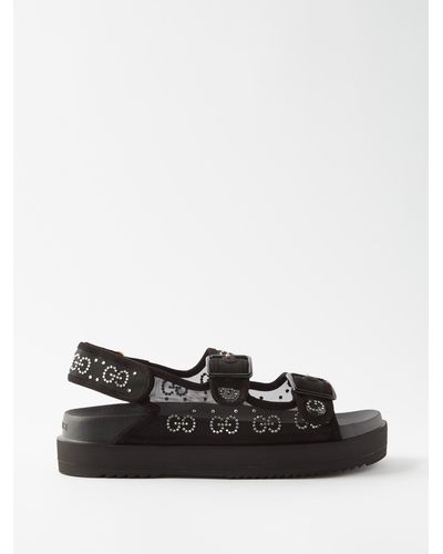 Gucci gg sandals black hot sale
