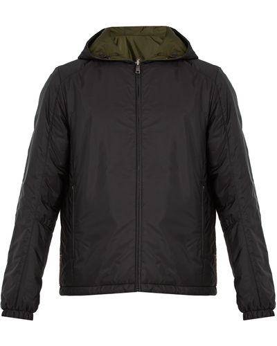 Prada Reversible Hooded Padded-shell Jacket in Black for Men