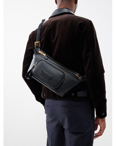 Tom Ford Grained-leather Belt Bag - Black