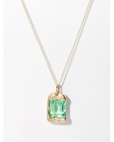 Bleue Burnham The Rose Sapphire & Recycled 9kt Gold Necklace - White
