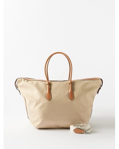 Polo Ralph Lauren Bellport Xl Nylon Leather-trim Tote Bag - Natural
